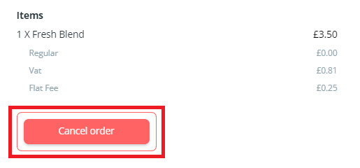 Cancel Order Button