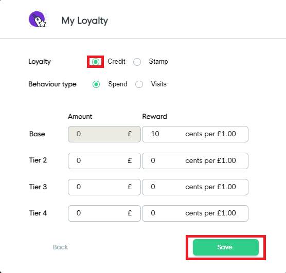 Change Loyalty Credit