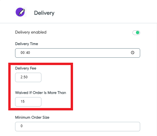 Delivery Fees