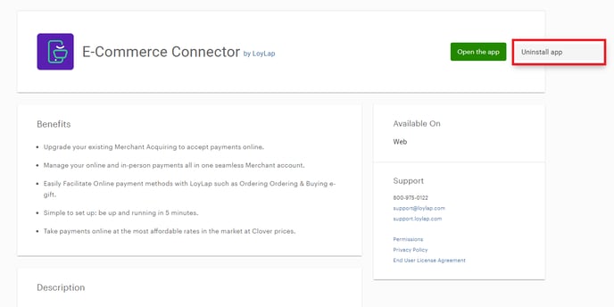 Ecommerce Connector Uninstall