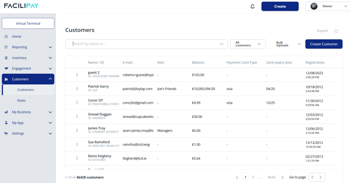 Facilipay Customers page 