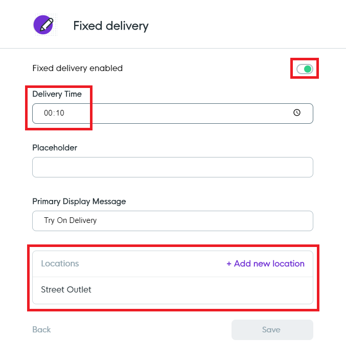 Fixed Delivery Setting 2