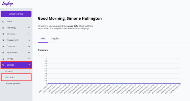 Gift Card Settings BP