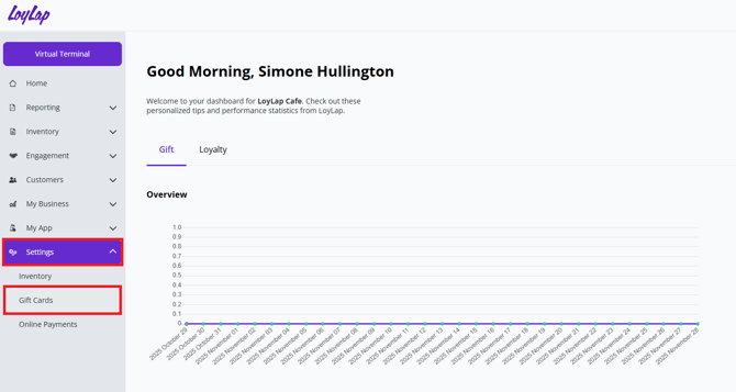 Gift Card Settings BP