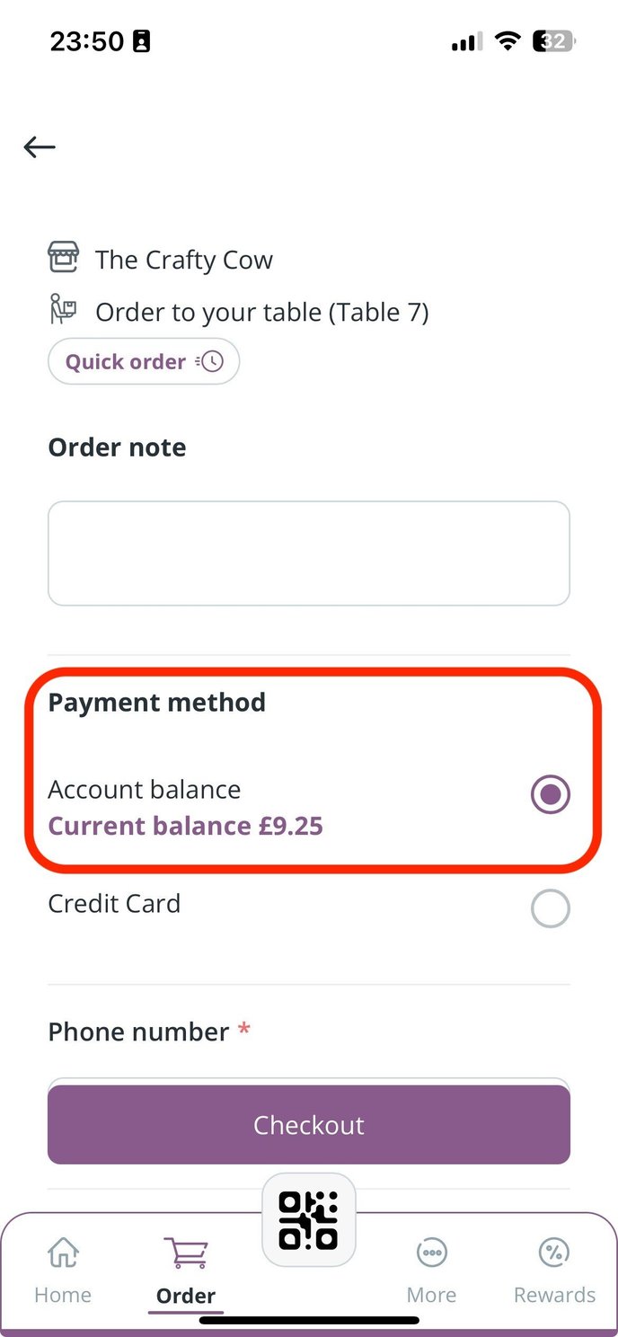 Account balance order