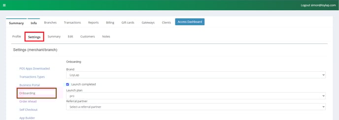 Admin POrtal Onboarding