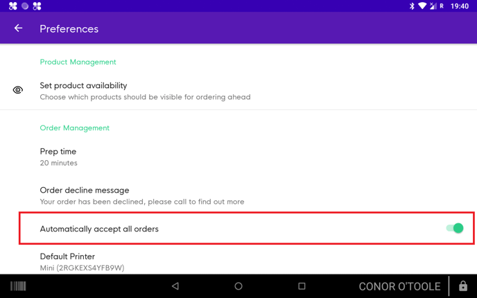 Auto Accept on POS