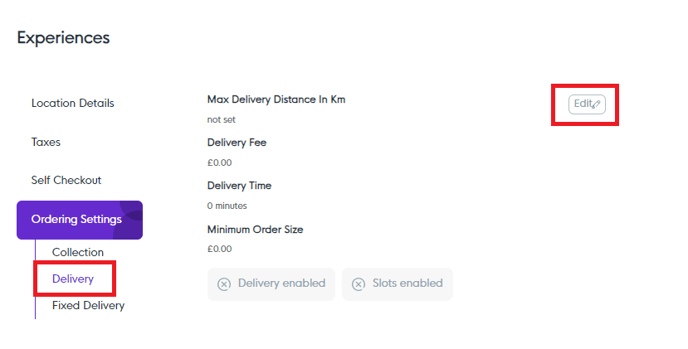 Delivery Edit