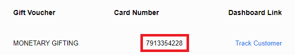 Digital Card Number