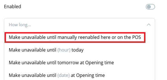 Disabled Until Reenabled