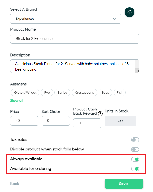 Experiences Product