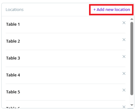 Fixed Delivery Add New location