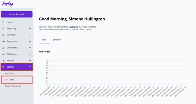 Gift Card Settings BP