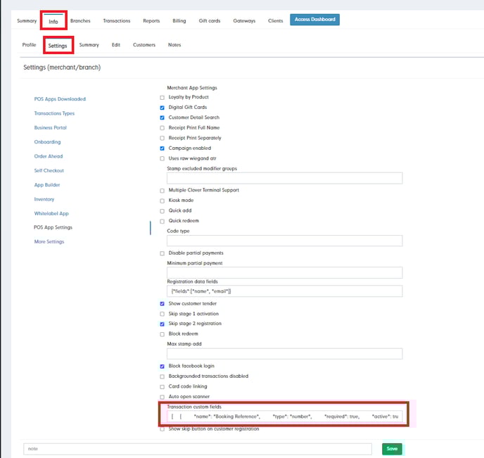 Json Field Settings