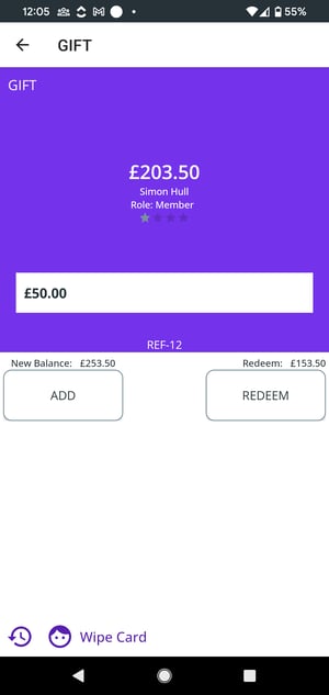 Merchant App Redeem Screen