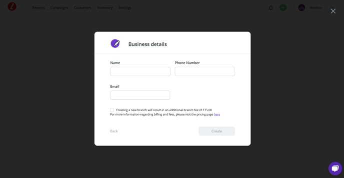 Merchant Location Branch Creation 