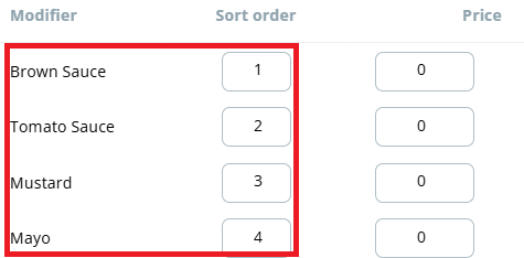 Updating in which sequence Modifiers are displayed for Products on your ...