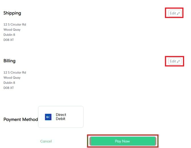 Ordering Billing Pay