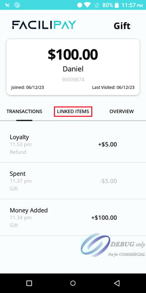 PAX Account Linked Items