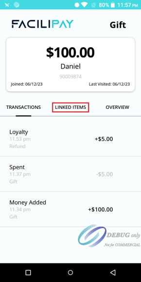 PAX Account Linked Items