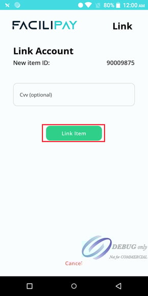 PAX Link Item Confirm