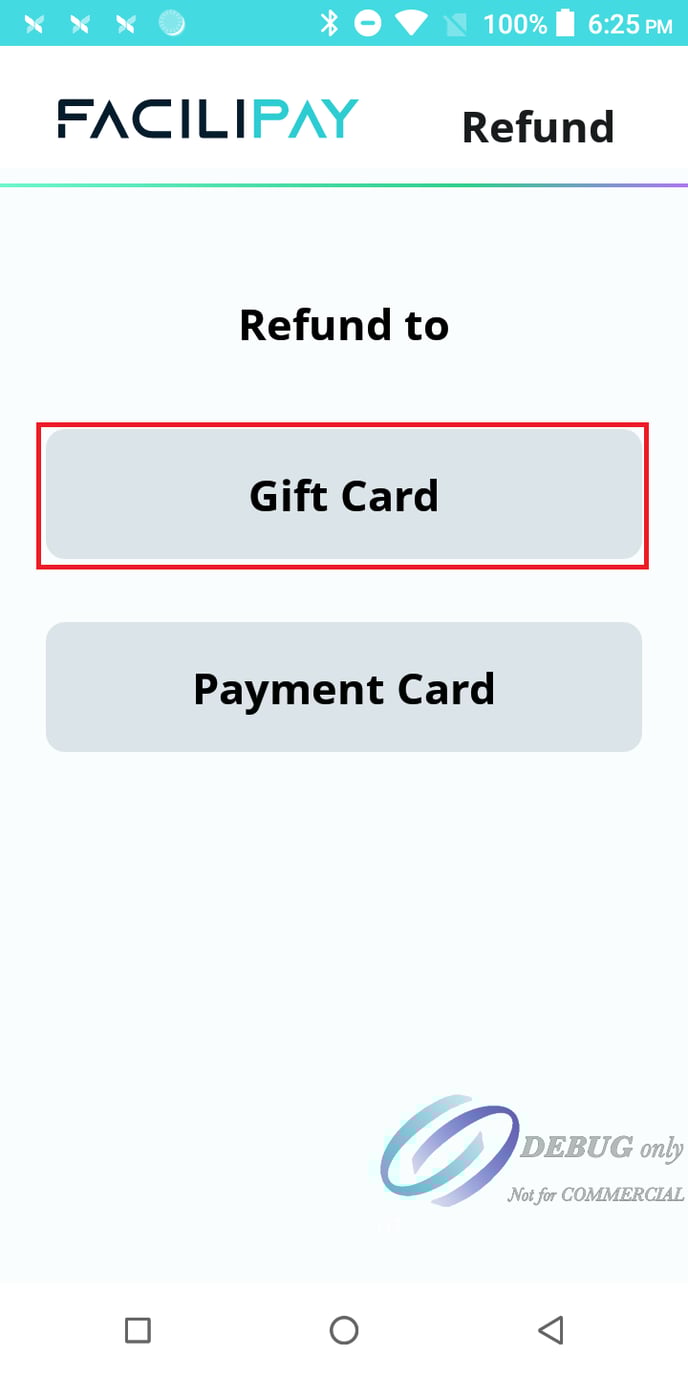 Pax Register Refund Gift Card