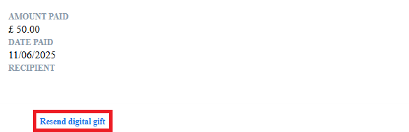 Resend Digital Voucher