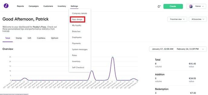 LoyLap Dashboard - App Design