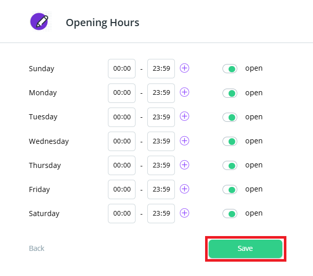 Opening Hours Save