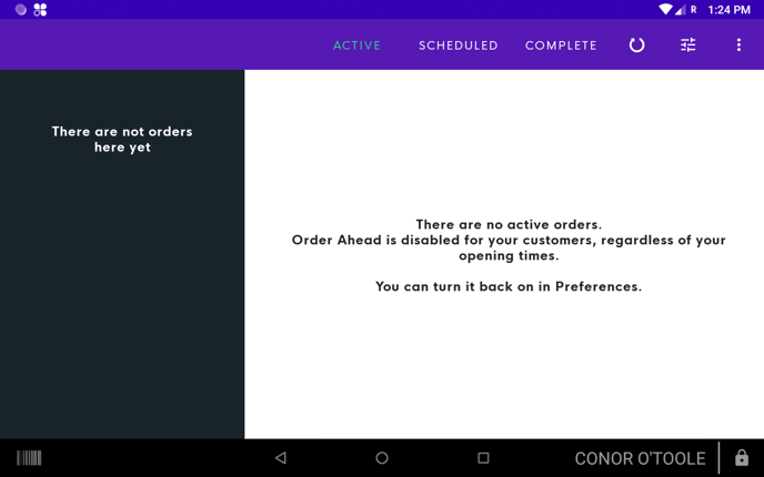 Order Ahead Home Page