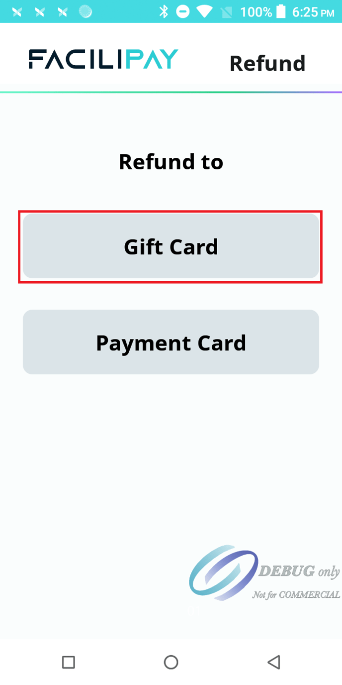 Pax Register Refund Gift Card