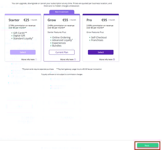 Plans Screen