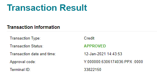 Transaction Result