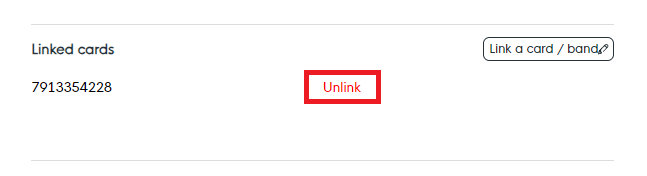 Unlink Digital Card